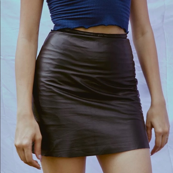 Urban Outfitters Renewal Leather Mini Skirt - Picture 1 of 5